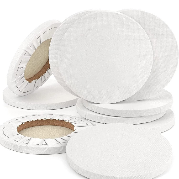 Stretched Canvas Round Blank Canvases 100% Cotton