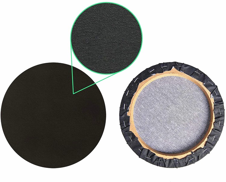 Black round Stretched Canvas
