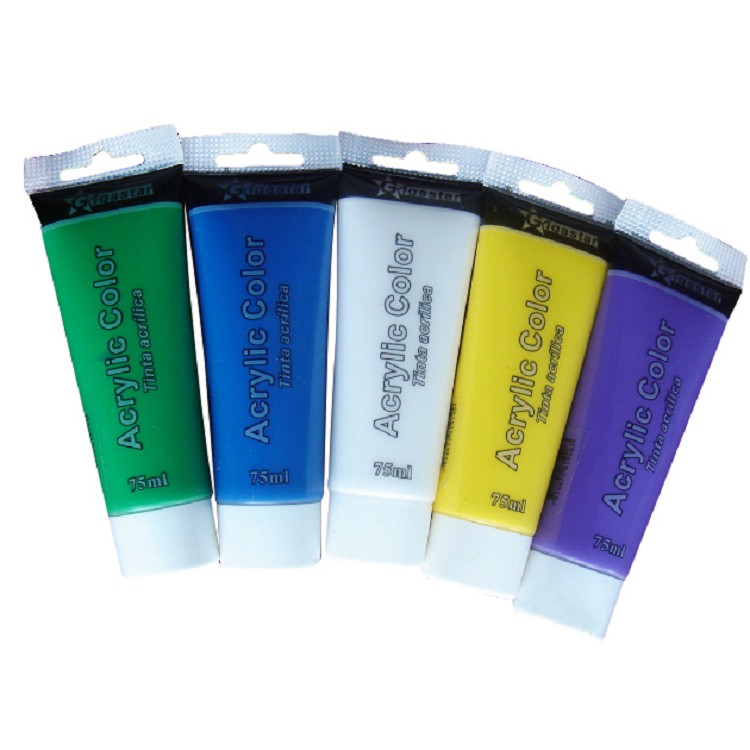 6 Vibrant Color Set Professional Heavy Body Artist Acrylic Paint 75ml Tube Each
