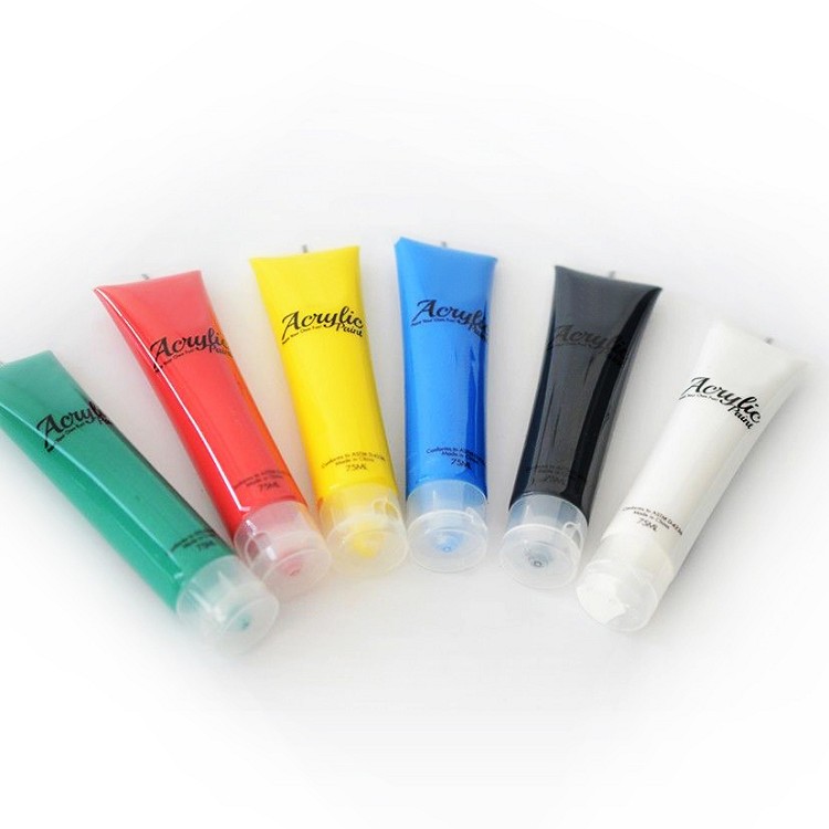 6 Colors Acrylic Paint 75ml/Tube Artist Painting Set