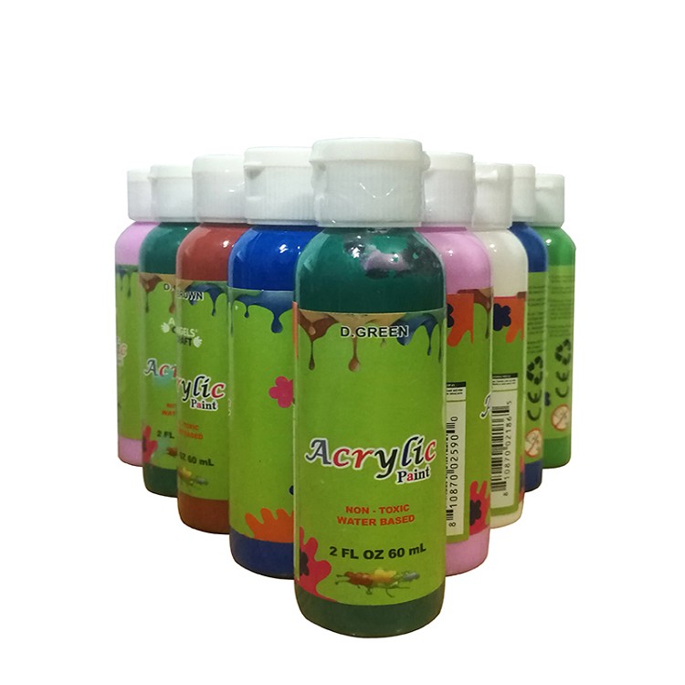 12 Assorted Colors Crafter's All-purpose Acrylic Paint 60ml
