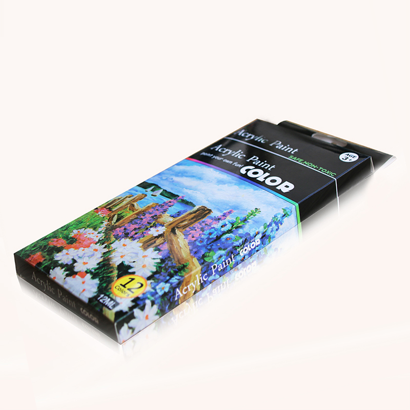 12 Vivid Colors Richly Pigmented Heavy Body Acrylic Paint Set for Beginners and Hobby Painters