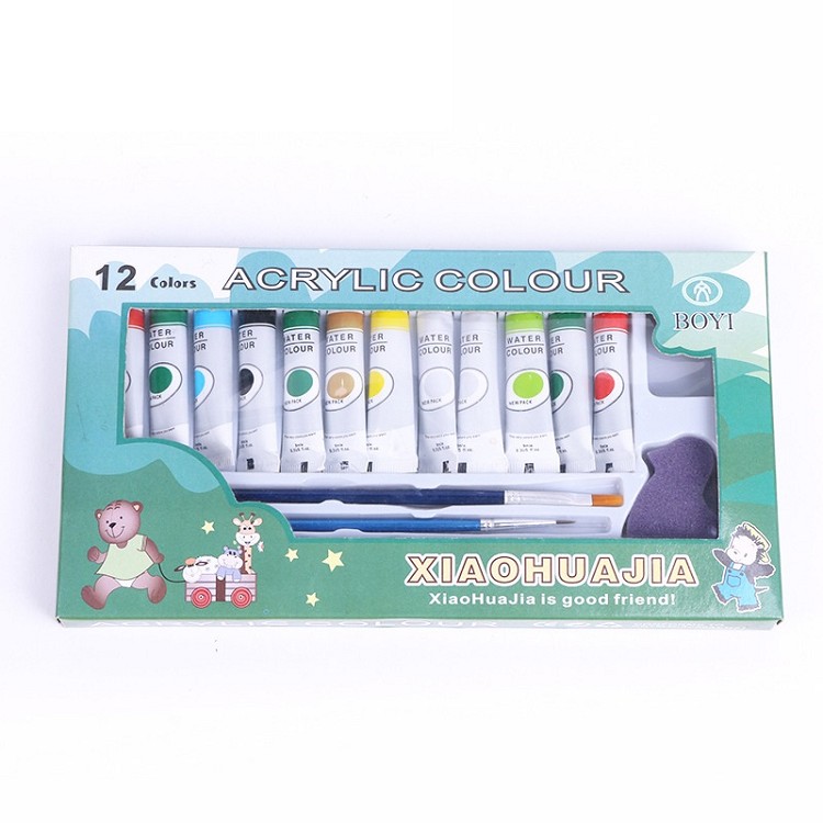 Factory Direct Sale 12-Color Gouache Watercolor Acrylic Paint Set Paint
