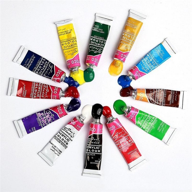 Factory Direct Sale 6 ML 12 Color Professional Acrylic Paint Set Hand-Painted Paint Set