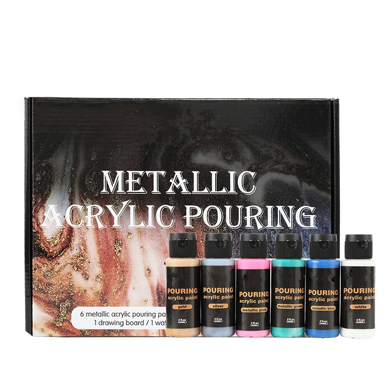 wholesale 13pcs 60ml popular supplies metallic pouring paint