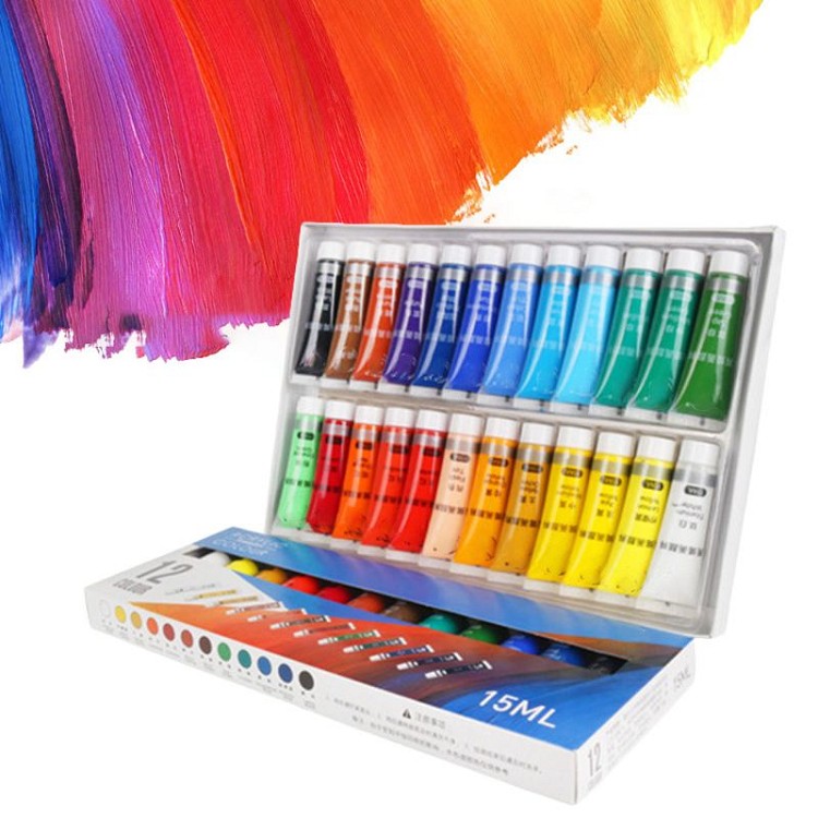 Children'S Diy Hand-Painted Acrylic Paint 12 Color Material Set Painted Paint Set