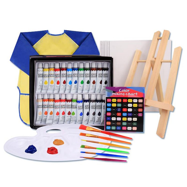 39 Pcs Art Painting Set Acrylic Paint Set Kids Art Set Acrylic Painting Supplies Kit with Storage Bag