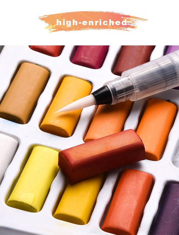 48 colors solid water color paint set metal box watercolor painting pigment pocket set for drawing art supplies
