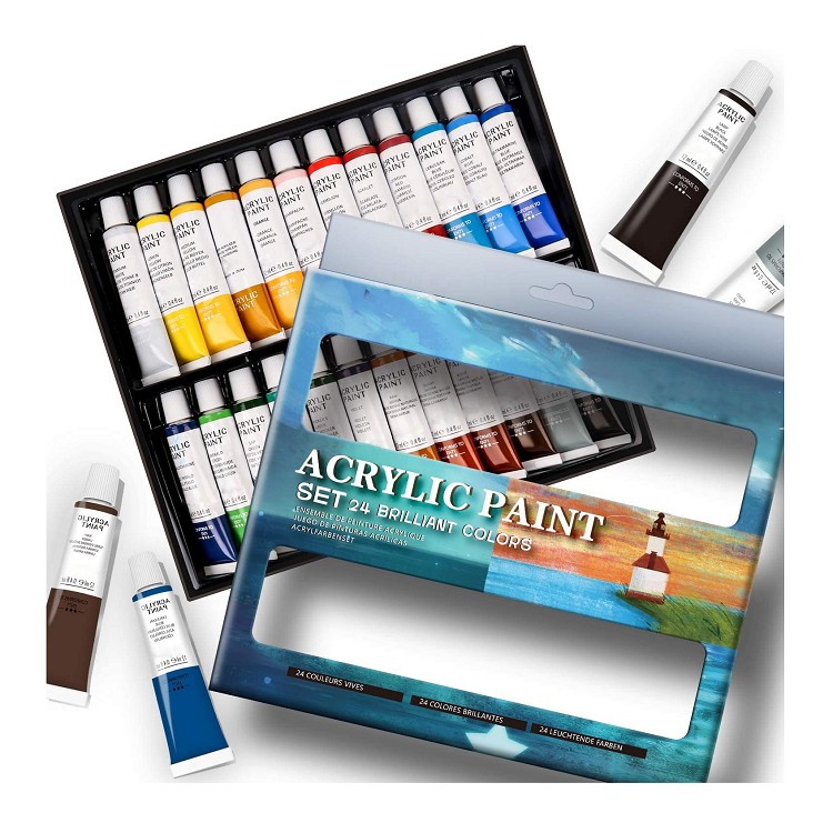 12ml acrylic paint tube 24colors glass acrylic paint non toxic acrylic paint for kids