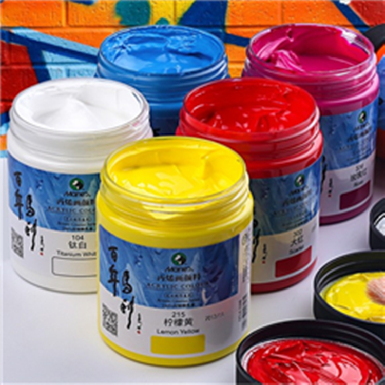 Barrel package 100/300/500ml primary assorted acrylic paints set for canvas color painting