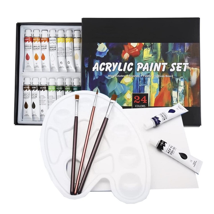 24 paint color set non-toxic paint set acrylic in tube 12 ml acrylic paint set