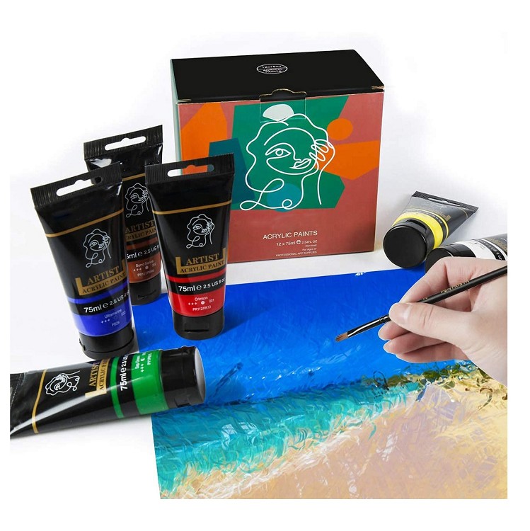 12pcs 75ml acrylic paint Art Paint Supplies good acrylic paints acrylic artist