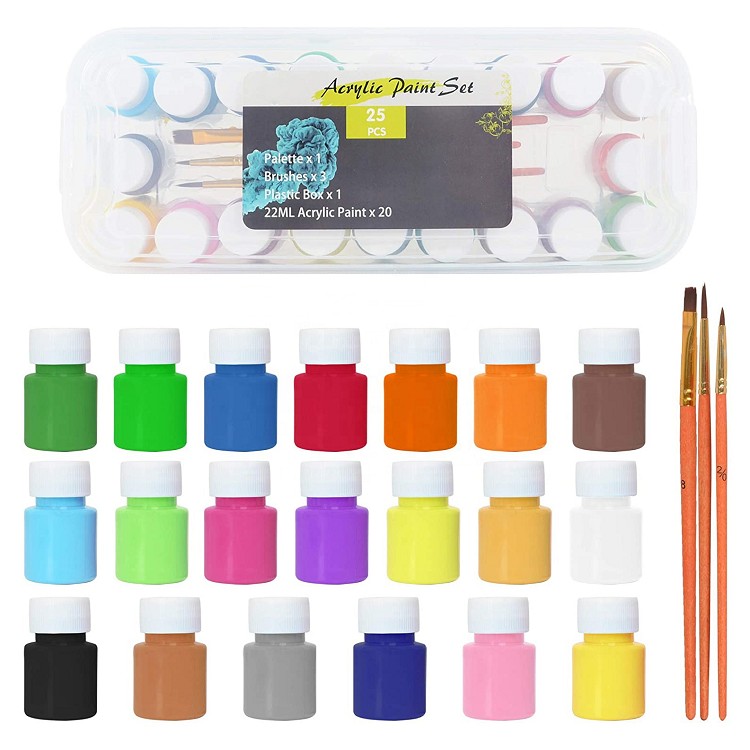 acrylic paint 22ml 20 colors acrylic paint set non-toxic basic acrylic paints for Artists Beginners and Kids