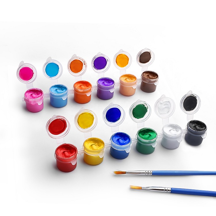 wholesale non toxic mini 3ml strip pot kids acrylic color paint quick drying water soluble acrylic paints
