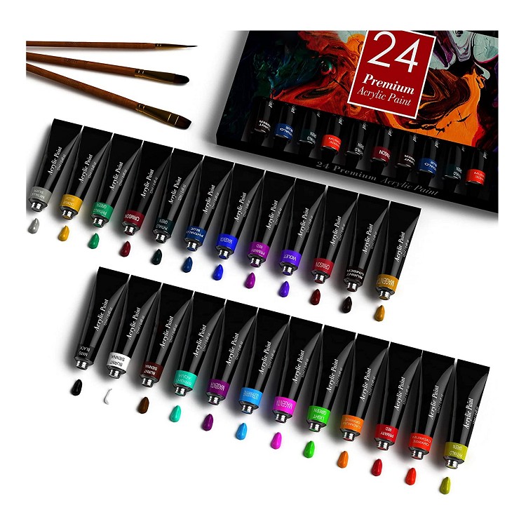 24 acrylic paint colors 12ml professional acrylic paint for art