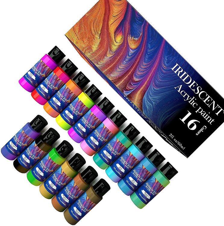 16colors 60ml non toxic acrylic paint bottles for Artists, Beginners and Kids