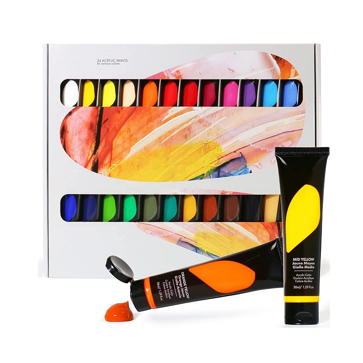 professional acrylic paint set 24 paints for drawing 38ml art paint acrylic for students and adults