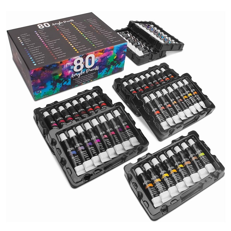 acrylic craft paint 80 paint set acrylic paint 12ml for artists and students