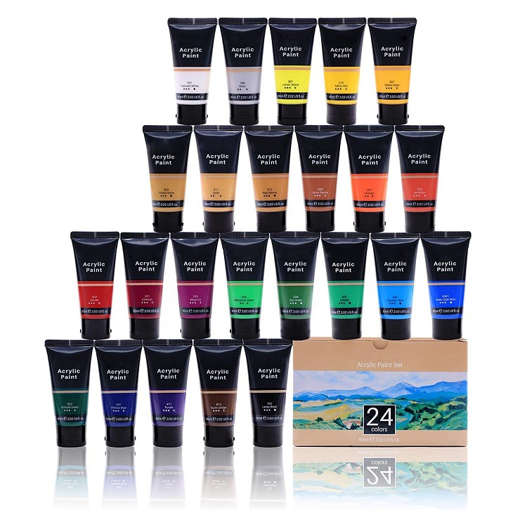 hot sell acrylic paint 24colors 60ml acrylic paint art set painting for artist