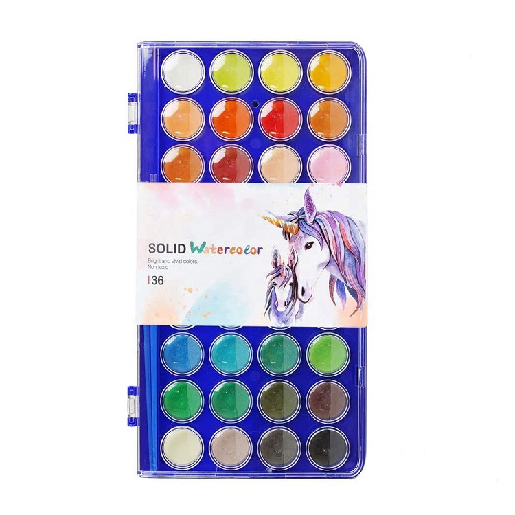 watercolor paint set 36 cake paint with 3 brushes watercolor kit for Adults and Kids