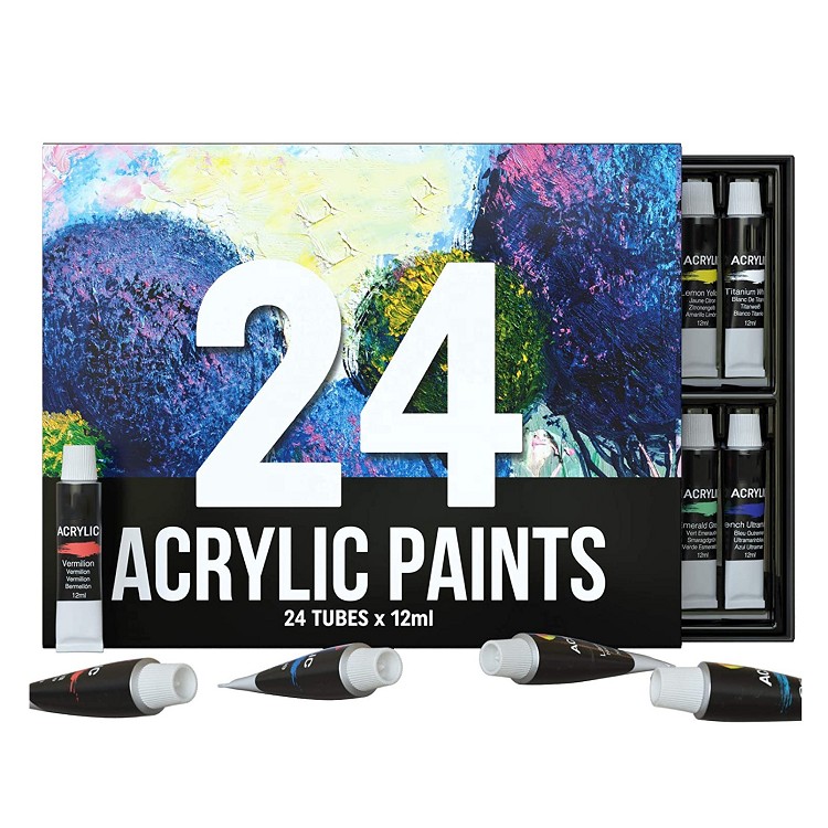 artist quality non toxic rich pigments colors great 24x12ml acrylic paint for painting