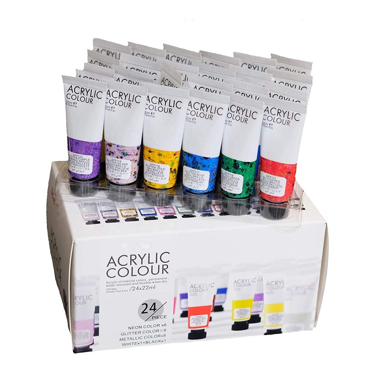 high quality non toxic 24colors 22ml acrylic color paint for painting
