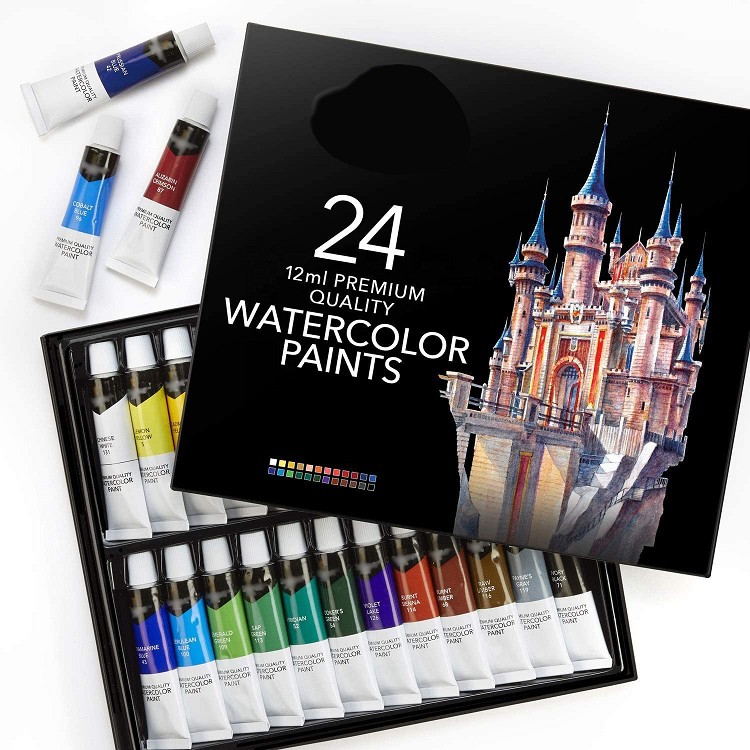 24 colors 12ml professional watercolor paint set