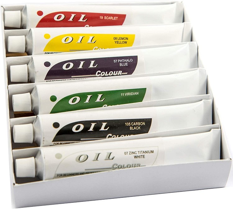 hot selling aluminum tube 60ml 6 colors oil color paint set for oil painting