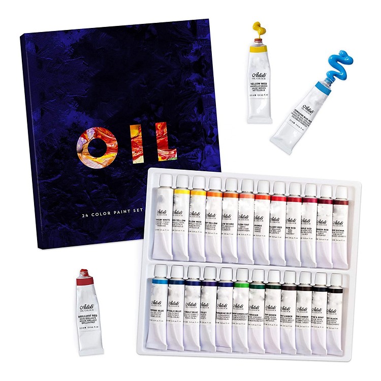 hot selling 24 colors 12ml wall artist quality pigment oil paints set