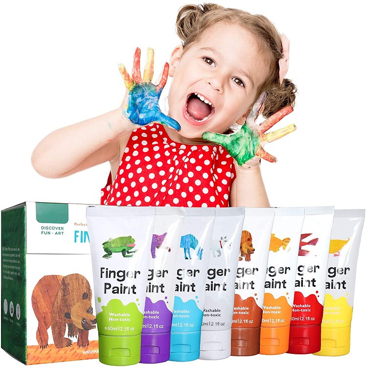 acrylic paint colors 8 non-toxic washable paints for kids finger paint