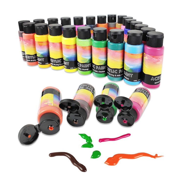 Customized 24 Colors 60ML Non-toxic DIY Painting Art Set Acrylic Paints for Artist