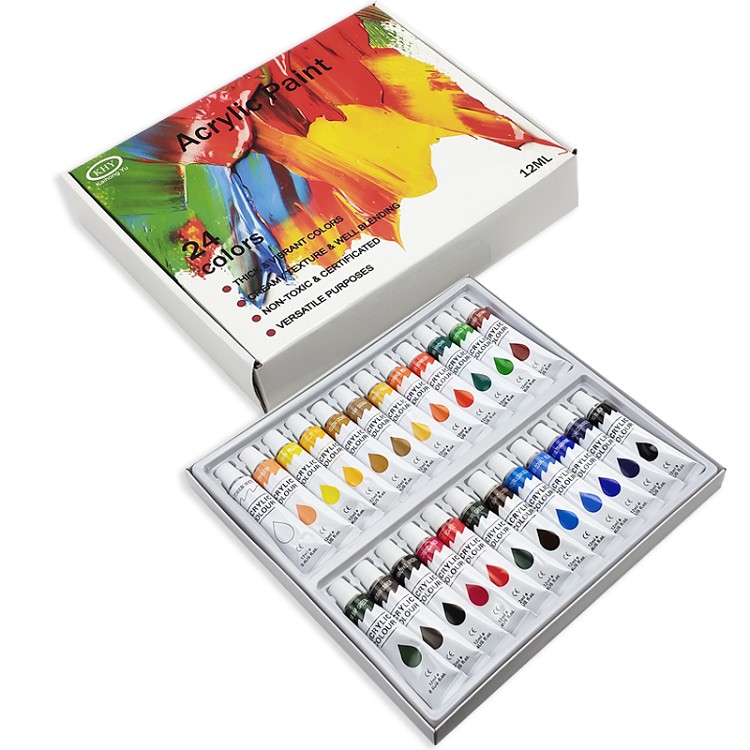Promotional Gift Waterproof 24 Colors Oil Based Acrylic Paint Art Set
