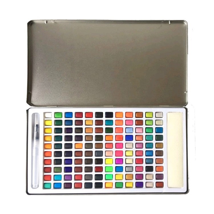 Portable watercolor printing kit non-toxic super vision 120 colors paint drawing watercolor