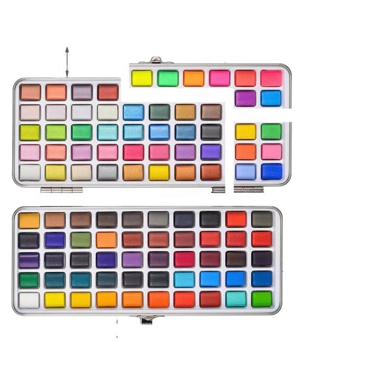 100 Rich Colors Watercolor Paint Set solid watercolor With Tin Box Packaging