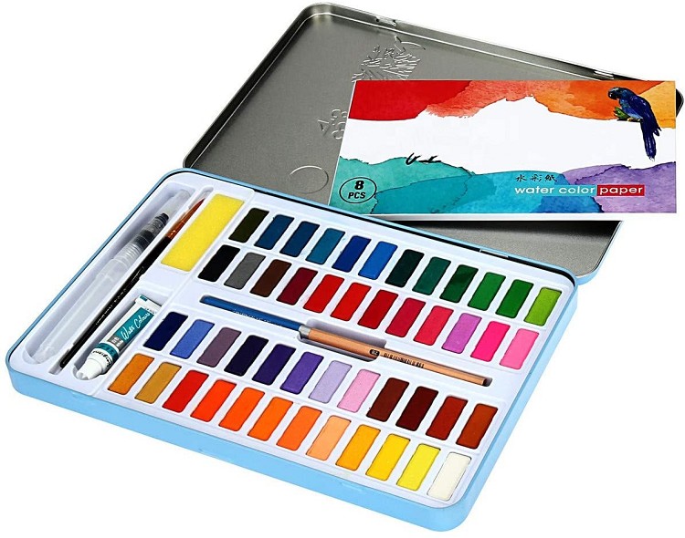 48 water color custom watercolor cake set cakes painting metallic water colour watercolour paint set cake