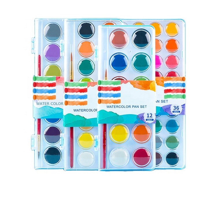 12/16/28/36 custom non-toxic water color cake paints set half pan watercolor cake painting water colour watercolour