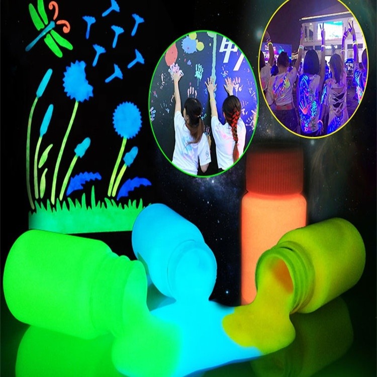 24 colors market custom every colour manes heavy body glow in the dark acrylic paint in bottles