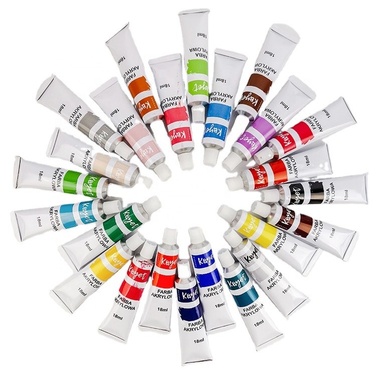 High quality colorfast waterproof private label art angelus acrylic paint set 24 colors 18ml