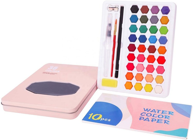 36 non-toxic water color watercolor paint cake set half pan watercolor cake painting water colour watercolour cake