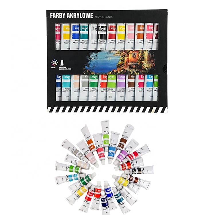 Supplies custom en71 craft liquitex basics art kit arts artist 24 colours tube acrylic paint set for beginners