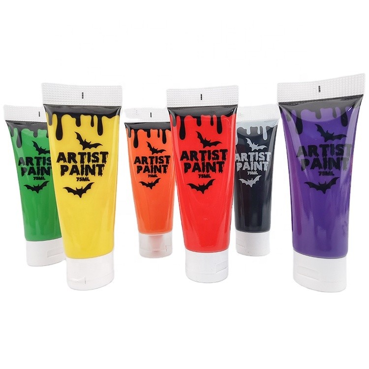 Water proof colored tempera art acrylic set painting big acrylic paint tube set diy airbrush 75ml acrylic paints for artists