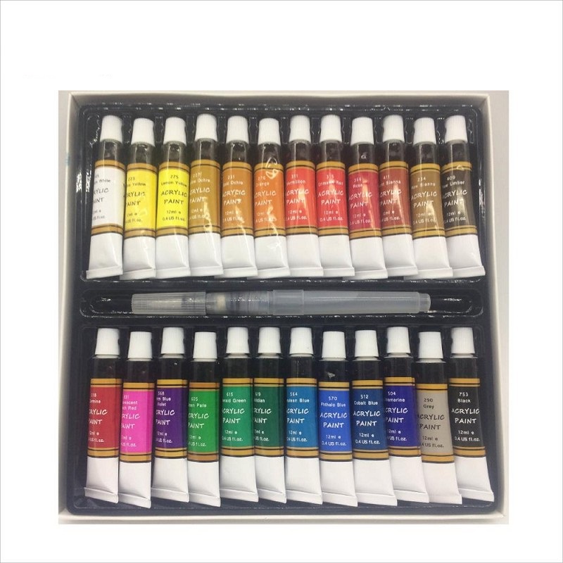 Non - toxic 24 Acrylic Paint set with water brush pen