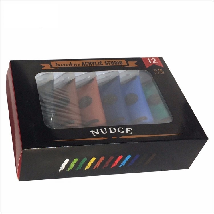 12pcs 75ml Jumbo Acrylic Paint in Plastic Tube