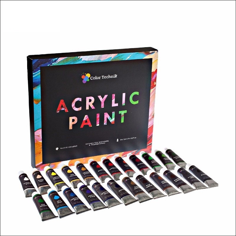 Non-toxic Artist Quality 24ct 12ml Acrylic Paint Set