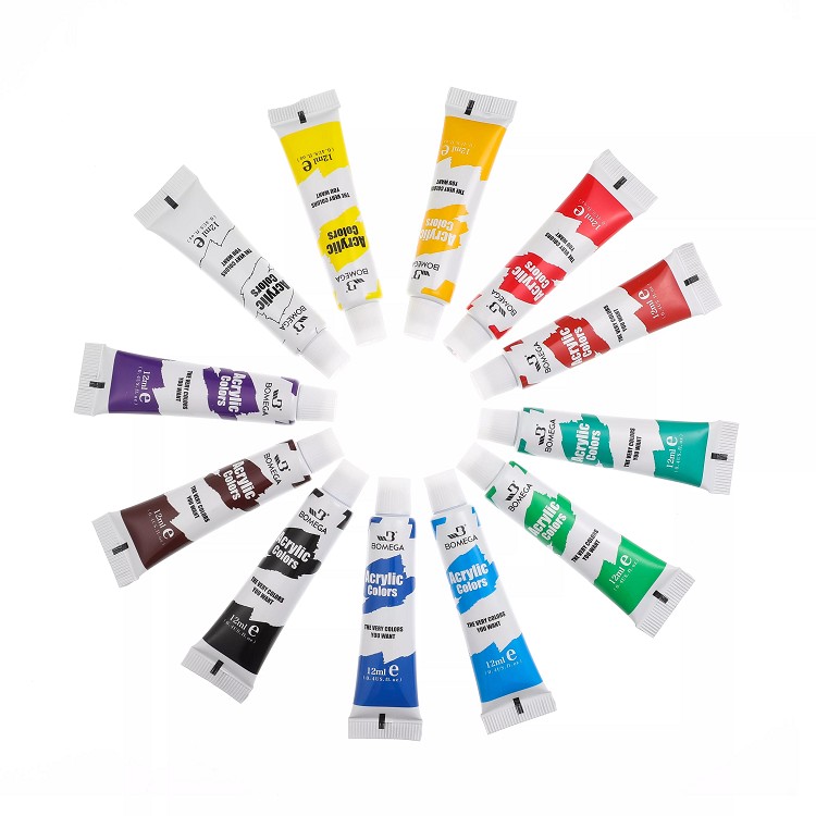 12ML 12 Colors Art Painting Tube Packed Water Color Oil Color Acrylic Color Paint Set For Wholesale