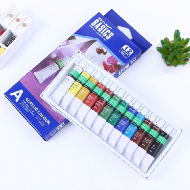 brush set acrylic colour paint painting 12ml