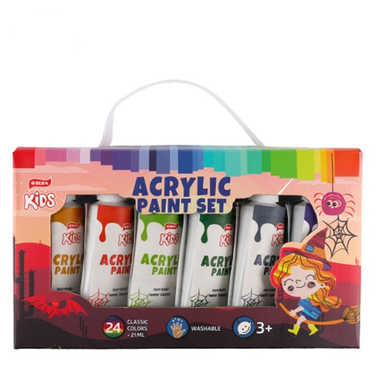 Art Supplies Kids Aluminum Composite Tube Acrylic Paint Set 24 Colors