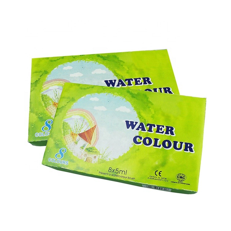 Factory OEM Student Quality Color Set for Canvas Painting 8 x 5 ml Watercolor Paint Supplies