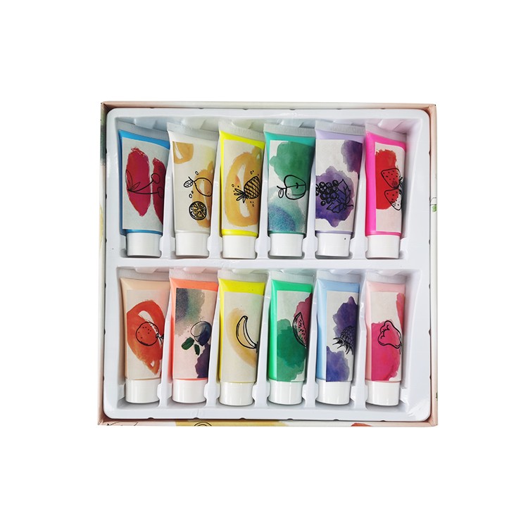 Wholesale 12 Colors 21ml Soft Tube Packing Kids Scented Craft Acrylic Paint Set
