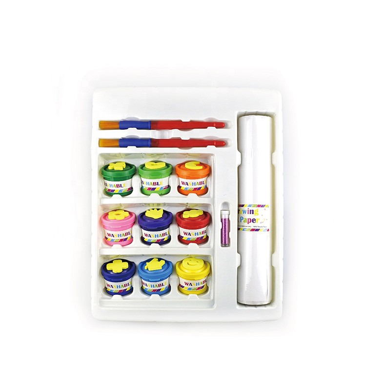 Wholesale 9 Colors artist supplies DIY children drawing art pigment Washable Finger paint set for kids